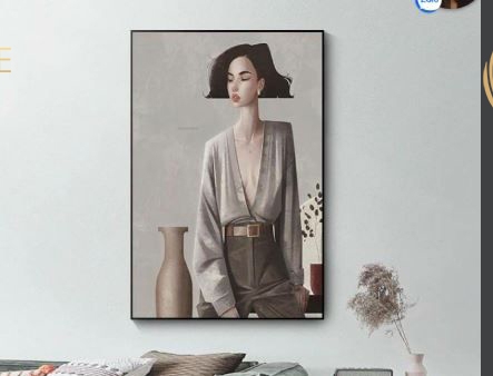 Tranh treo tường đơn dọc Cô gái chân dung sơn dầu Phục Hưng Châu Âu (tỷ lệ 2:3) -2