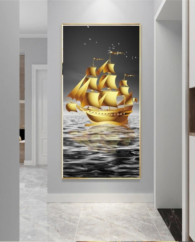 Tranh treo tường đơn dọc thuận buồm xuôi gió hiện đại tỷ lệ 1:2 -9
