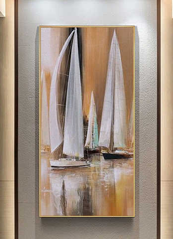 Tranh treo tường đơn dọc thuận buồm xuôi gió hiện đại tỷ lệ 1:2 -10
