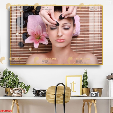 Tranh treo tường đơn dọc canvas Tráng gương spa thẩm mỹ viện  (tỷ lệ 2:3) -5
