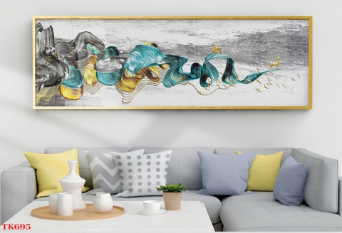 Tranh treo tường đơn ngang Tráng gương / Canvas - Trừu tượng Hươu Nai- NTT4-13