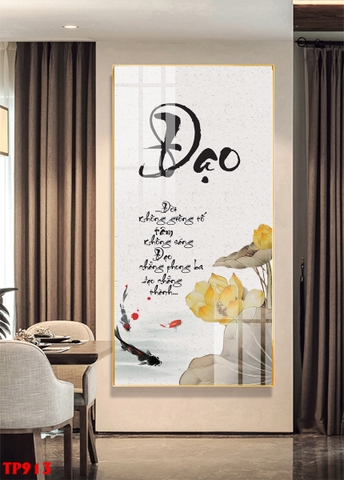 Tranh đơn treo tường Tráng gương Cao Cấp - Thư Pháp Chữ Đạo -  tỷ lệ 1:2 -16