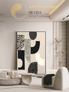 Tranh Đơn Dọc Treo Tường Tráng Gương / Canvas Trừu tượng Sơn Dầu Trắng Đen CTQ239- MELYHOME