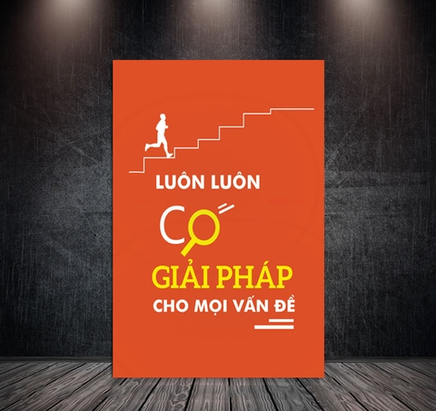 Tranh Treo Tường Đơn Dọc Động Lực Tiếng Việt - Luôn có giải pháp cho mọi vấn đề - DL36-23