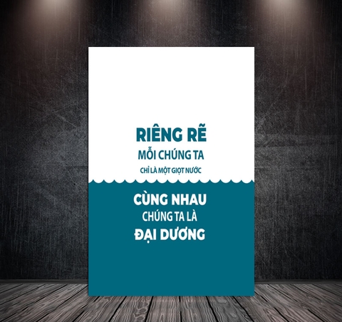 Tranh Treo Tường Đơn Dọc Động Lực Tiếng Việt - Đoàn Kết - DL37-23