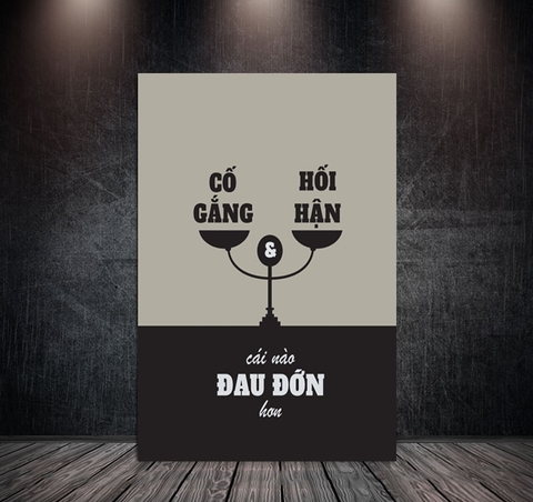 Tranh Treo Tường Đơn Dọc Động Lực Tiếng Việt -Cố gắng hoặc Hối hận - DL39-23
