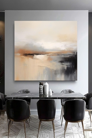 Tranh treo tường đơn vuông- Tráng gương Cao Cấp Nhật BảnTrừu tượng IN Kiểu Sơn Dầu Wabi sabi Tối Giản Minimalist - MELYHOME DECOR