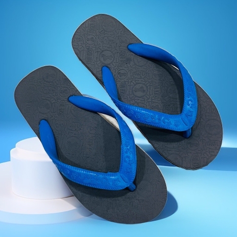 dép truyền thống đen quai xanh dương