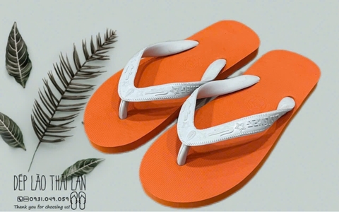 dép cá sâu thái cam quai trắng