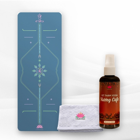Combo Thảm Yoga QUEEN, Khăn đa năng và Xịt vệ sinh thảm dành cho người tập thường xuyên