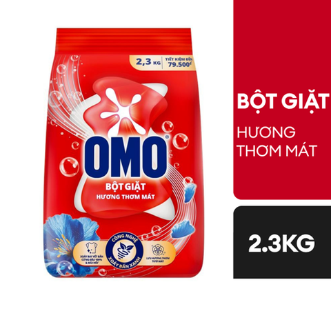 OMO bột giặt đỏ hương thơm mát 2.3kg
