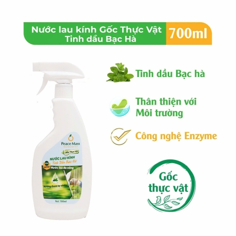 Nước Lau Kính Peace Mass Tinh Dầu Bạc Hà 700ml