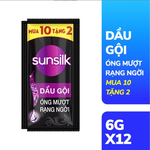 SUNSILK Dầu Xả Óng Mượt Rạng Ngời  (Đen) 6gx10