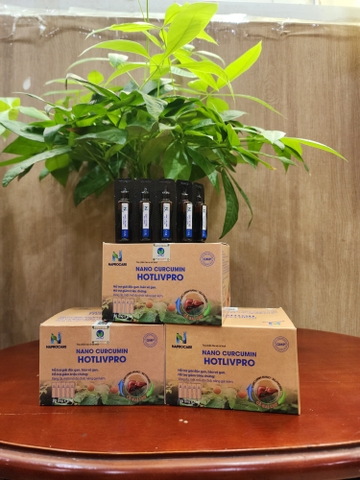 Hổ trợ giải độc gan Nano Curcumin Hotlivpro giảm vàng da, mệt mỏi hộp 30 ống*5ml