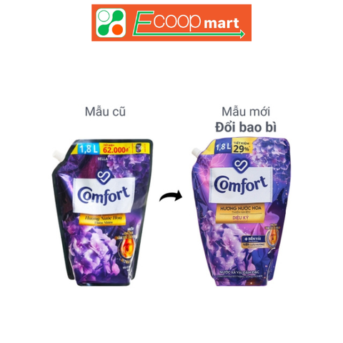 Nước xả vải Comfort hương nước hoa thiên nhiên diệu kì 1.8L