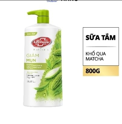 Sữa tắm Lifebuoy giảm mụm lưng trà xanh khổ qua chai 800g
