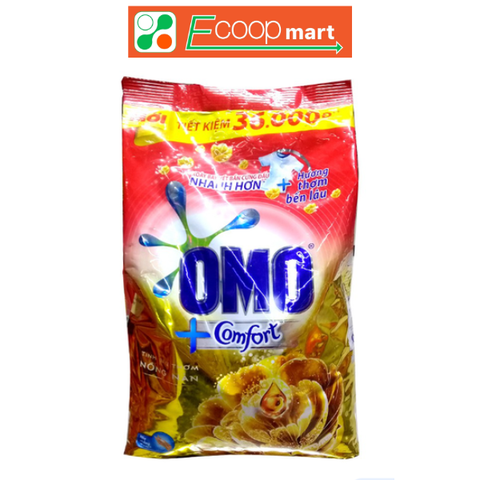 Bột giặt Omo Comfort thơm nồng nàn vàng túi 2.6kg