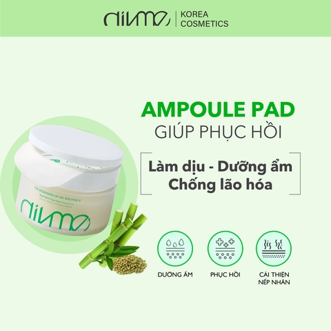 Ampoule pad Tinh chất dưỡng ẩm sâu cải thiện kết cấu da Divme 70pads/170ml (Màu xanh)