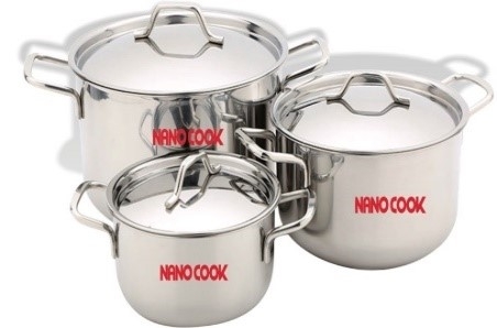 Bộ nồi 1 đáy + nắp inox (3 cái)