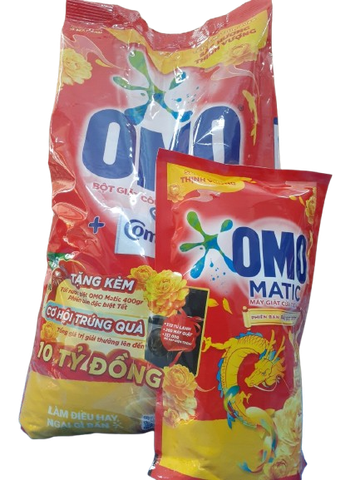 Combo Bột giặt Omo Comfort tinh dầu thơm sang trọng bịch 5.3kg. Tặng 1 bịch nước giặt Omo 400g