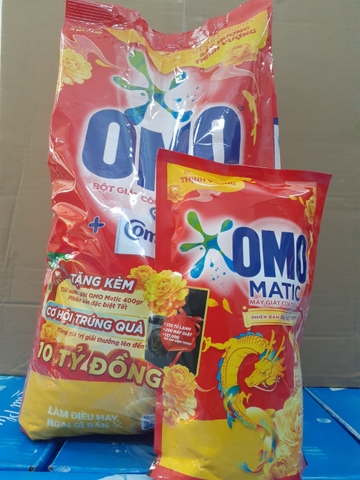 Combo Bột giặt Omo Comfort tinh dầu thơm sang trọng bịch 5.3kg. Tặng 1 bịch nước giặt Omo 400g