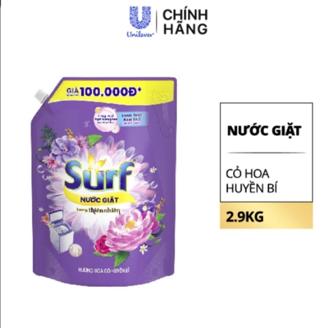 Nước giặt Surf hương hoa cỏ huyền bí túi 2.9 kg