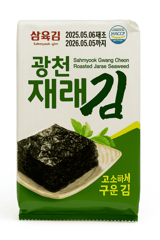 Combo 3 gói Rong biển truyền thống Sahmyook Gwang Cheon (Sahmyook Gwang Cheon Roasted Parae Seaweed), loại đã chế biến ăn liền