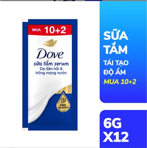 DOVE Sữa Tắm Serum Tái Tạo Độ Ẩm  12x6g