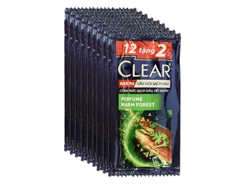 Dầu gội clear men sạch gàu hương nước hoa gỗ & phong lữ Dây 5g* 14 gói