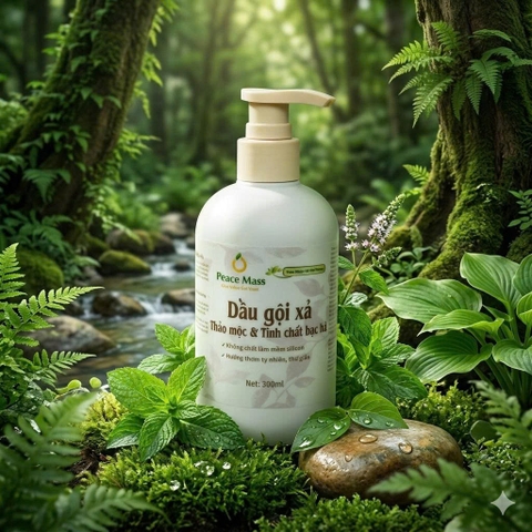 Dầu Gội Xả Thảo Mộc & Tinh Chất Bạc Hà Peace Mass 300ml
