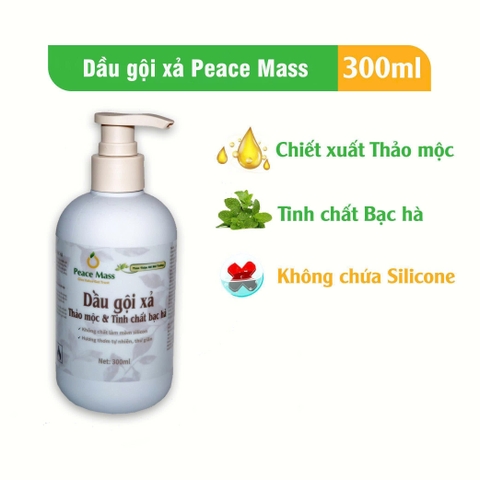 Dầu Gội Xả Thảo Mộc & Tinh Chất Bạc Hà Peace Mass 300ml