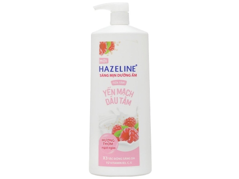 Sữa tắm Hazeline sáng mịn dưỡng ẩm yến mạch dâu tằm chai 1kg