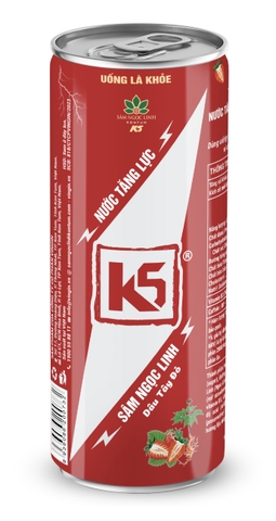 Nước tăng lực Sâm Ngọc Linh K5 Dâu tây đỏ lon 320ml