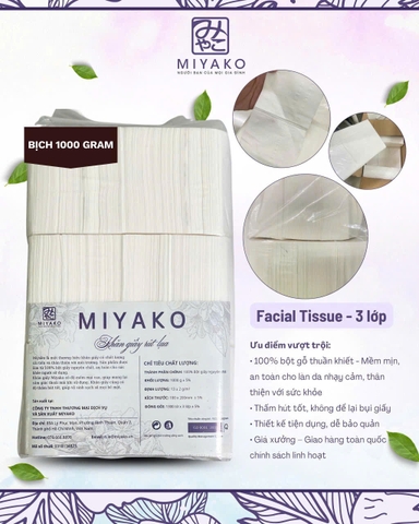 Khăn giấy Facial Tissue - 3 lớp - 1000g