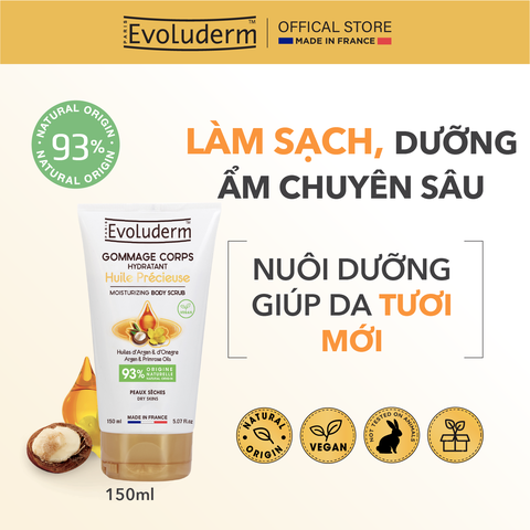 Tẩy tế bào chết toàn thân thiên nhiên thuần chay Evoluderm chiết xuất tinh dầu hoa anh thảo 150g