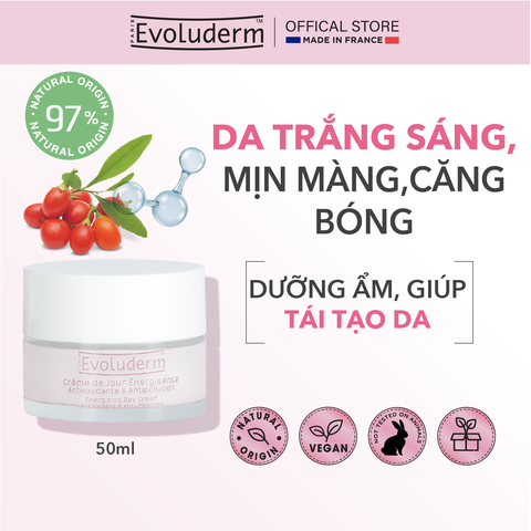 Kem dưỡng ban ngày thiên nhiên thuần chay Evoluderm trắng sáng mịn da Evoluderm 50ml