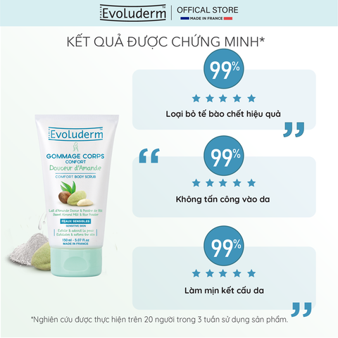 Tẩy tế bào chết toàn thân thiên nhiên thuần chay Evoluderm chiết xuất hạnh nhân 150g