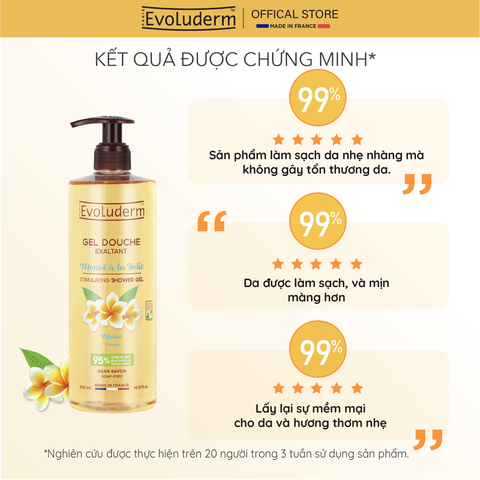 Gel tắm thiên nhiên thuần chay Evoluderm tinh chất hoa sứ trắng 500ml