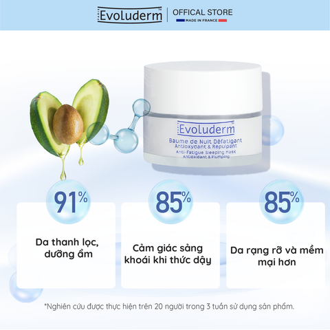 Kem mặt nạ ngủ thiên nhiên thuần chay Evoluderm dưỡng da căng mọng 50ml