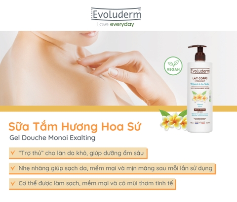 Sữa dưỡng thể thiên nhiên thuần chay Evoluderm tinh chất Hoa sứ 500ml