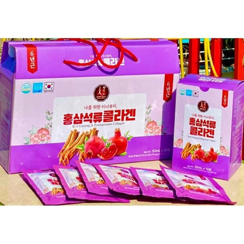 Nước Hồng Sâm Collagen lựu Hansusam 50ml x 30 gói