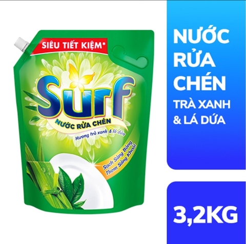 SURF NRC Hương Trà Xanh & Lá Dứa 3.2kg/4 túi