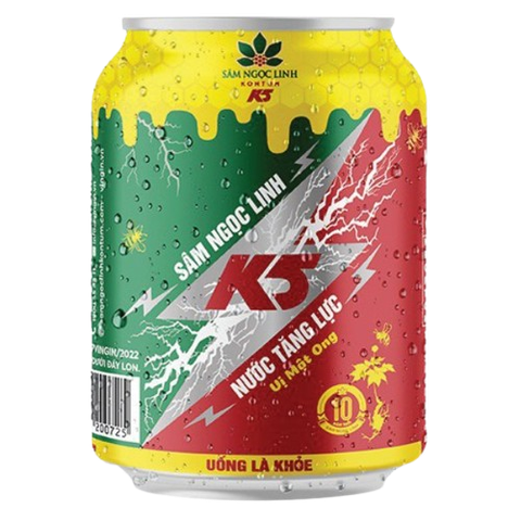 Nước tăng lực Sâm ngọc linh vị mật ong K5 - lon 250ml