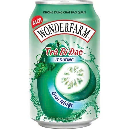 Trà bí đao Wonderfarm ít đường - lon 310ml