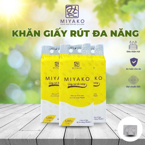 Khăn giấy rút đa năng – 1280 tờ –  Vàng