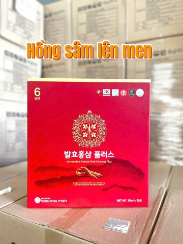 Thực phẩm bổ sung: Nước hồng sâm lên men Hàn Quốc - Fermented Korean Red Ginseng Plus, 50ml/gói, 30 gói/hộp