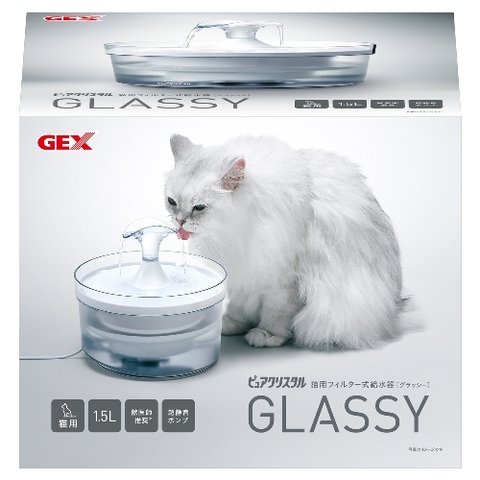 Máng uống nước tự động dành cho Mèo - Gex PC Glassy 1.5 liter for Cat