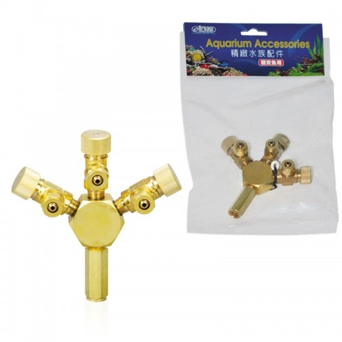 Van CO2 chia 3 đầu - Ista Metal CO2/Air Flow Regulator - 3 Way
