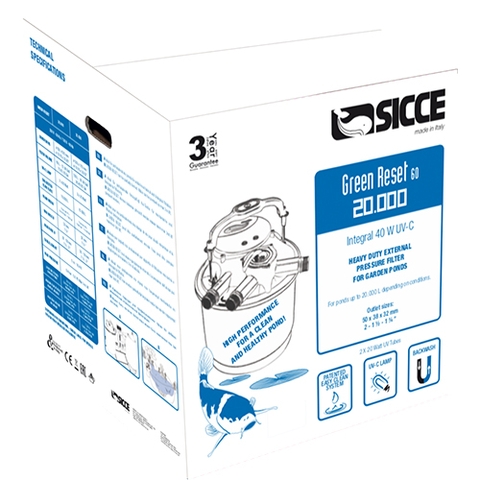 Lọc thùng cho hồ cá Koi - Sicce Green Reset 60 L + UV-C Lamp 2 x 20W
