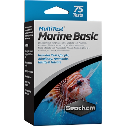 Bộ test ( pH,KH,NO2,NO3,NH4) cho hồ cá biển - Seachem MultiTest: Marine Basic